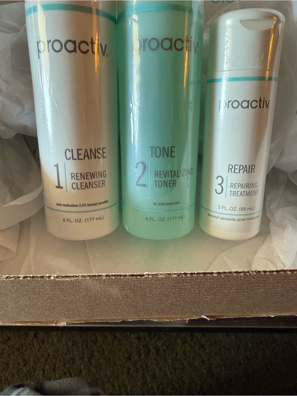 Proactiv Skincare Set - White and Mint Green Bottles
